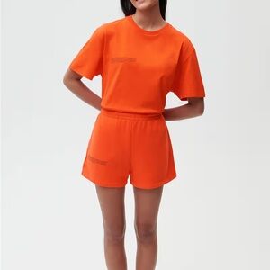 Pangaia Bold Orange Tee and Shorts Set